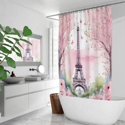 Spring in Paris Shower Curtain w/12 Hooks