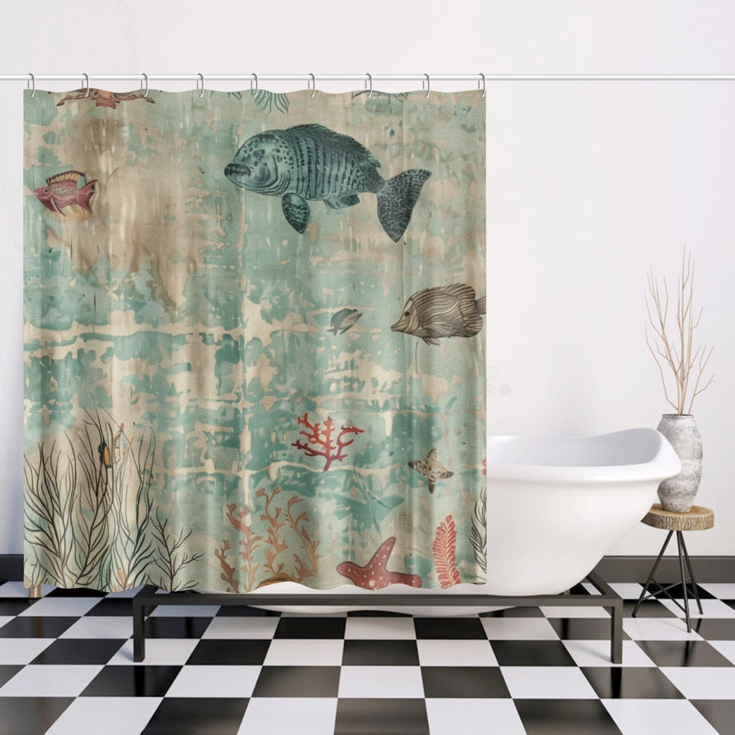 Under The Sea Shower Curtain w/12 Hooks