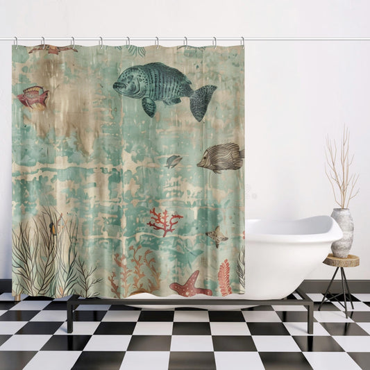 Under The Sea Shower Curtain w/12 Hooks