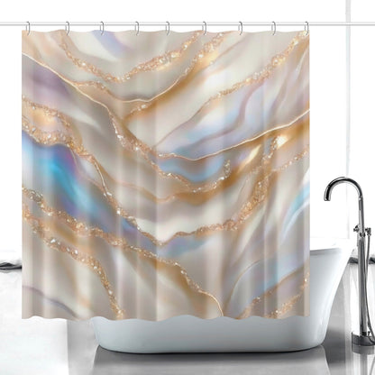 Gold & White Marble with Hint of Blue w/12 Hooks