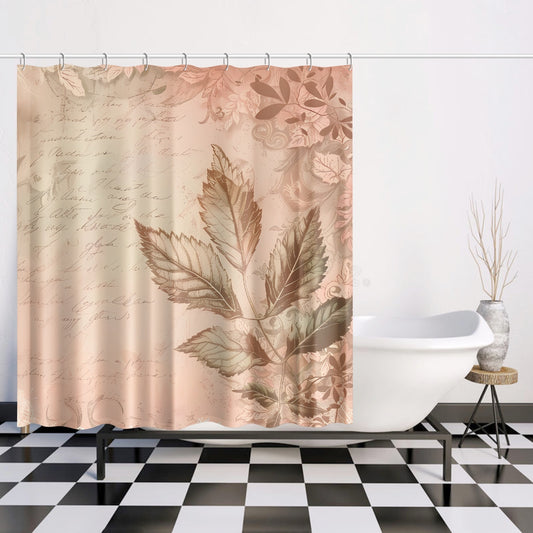 Leaves in Bloom Shower Curtain w/12 Hooks