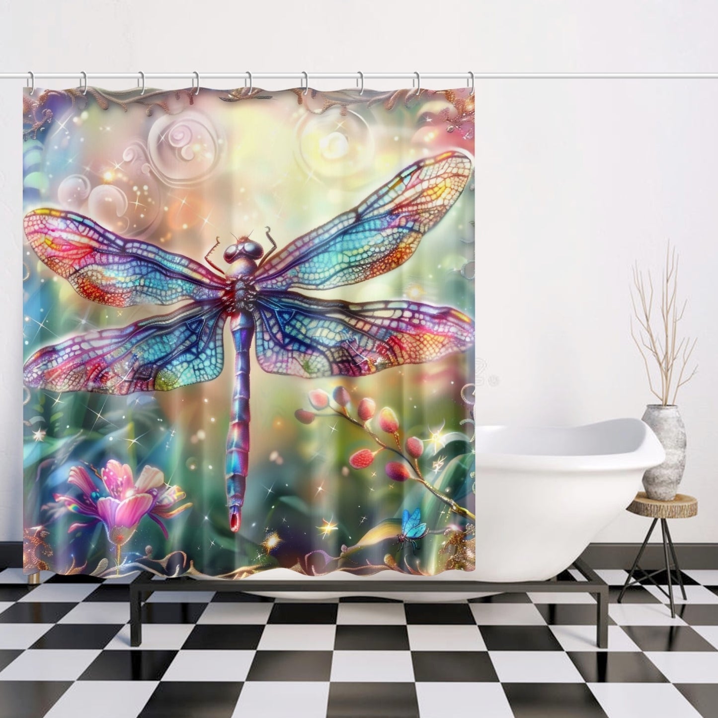 Dragonfly Dream Shower Curtain w/12 Hooks