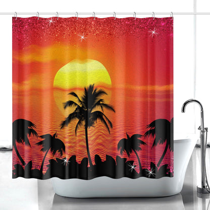 Sunset Polyester Shower Curtain w/Hooks