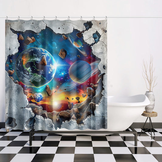 Galaxy Shower Curtain w/12 Hooks