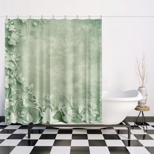 Emerald Garden Shower Curtain w/12 Hooks